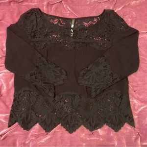 Black Lace Boho Witchy Blouse by Tracy Reese